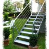 Stahltreppe mit Trittstufen Granit/ Stein
