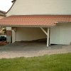 Doppelcarport mit Fahradschuppen, Ziegeleindeckung